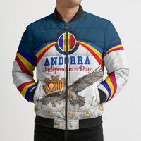 Andorra Independence Day Bomber Puffer Jacket Freedom Grandella Narcissus Falcon Map Flag