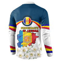 Andorra Independence Day Button Sweatshirt Freedom Grandella Narcissus Falcon Map Flag