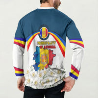 Andorra Independence Day Button Sweatshirt Freedom Grandella Narcissus Falcon Map Flag