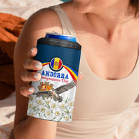 Andorra Independence Day 4 in 1 Can Cooler Tumbler Freedom Grandella Narcissus Falcon Map Flag
