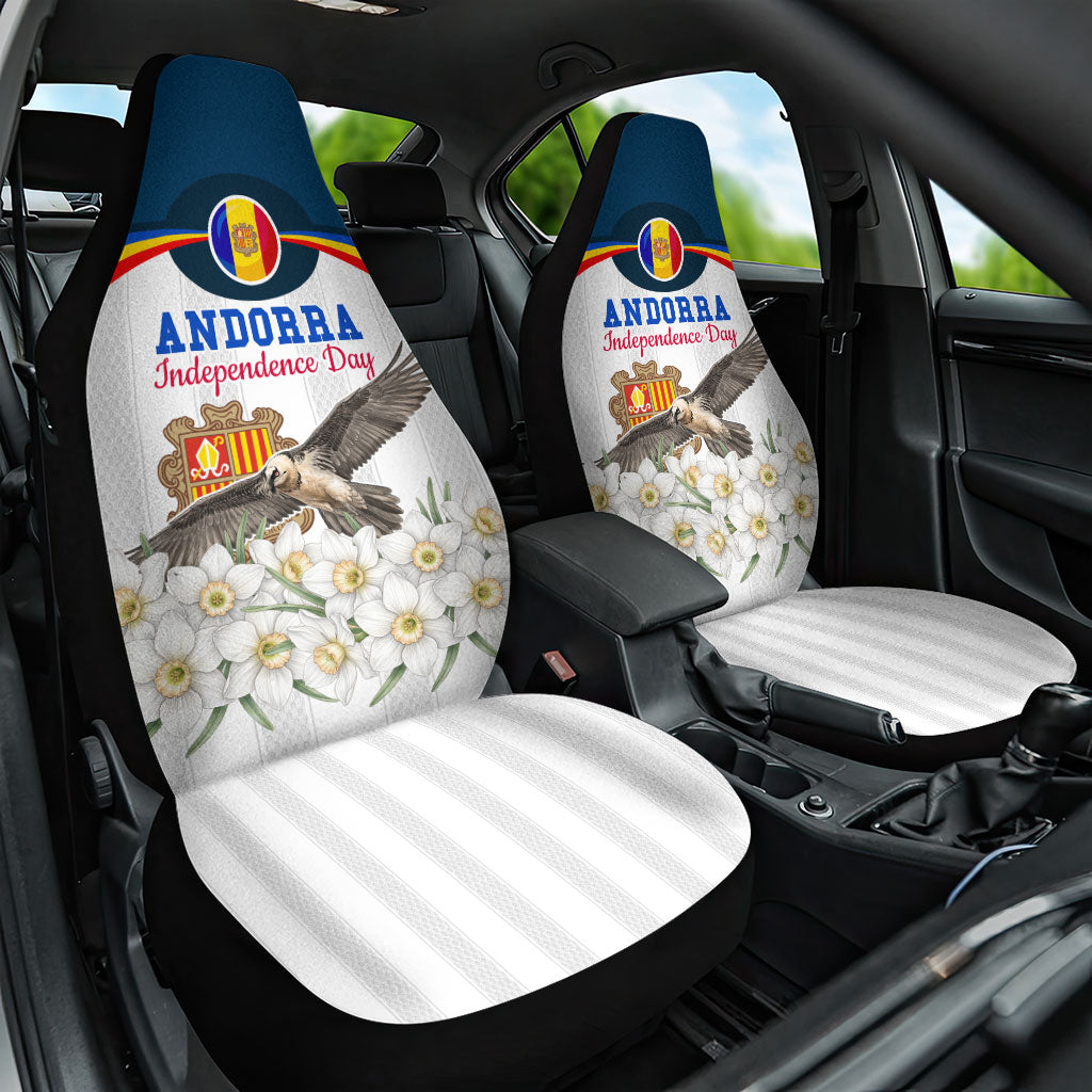 Andorra Independence Day Car Seat Cover Freedom Grandella Narcissus Falcon Map Flag