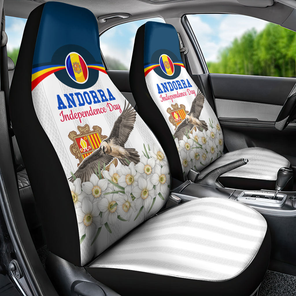 Andorra Independence Day Car Seat Cover Freedom Grandella Narcissus Falcon Map Flag