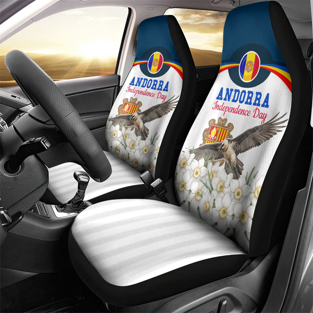 Andorra Independence Day Car Seat Cover Freedom Grandella Narcissus Falcon Map Flag