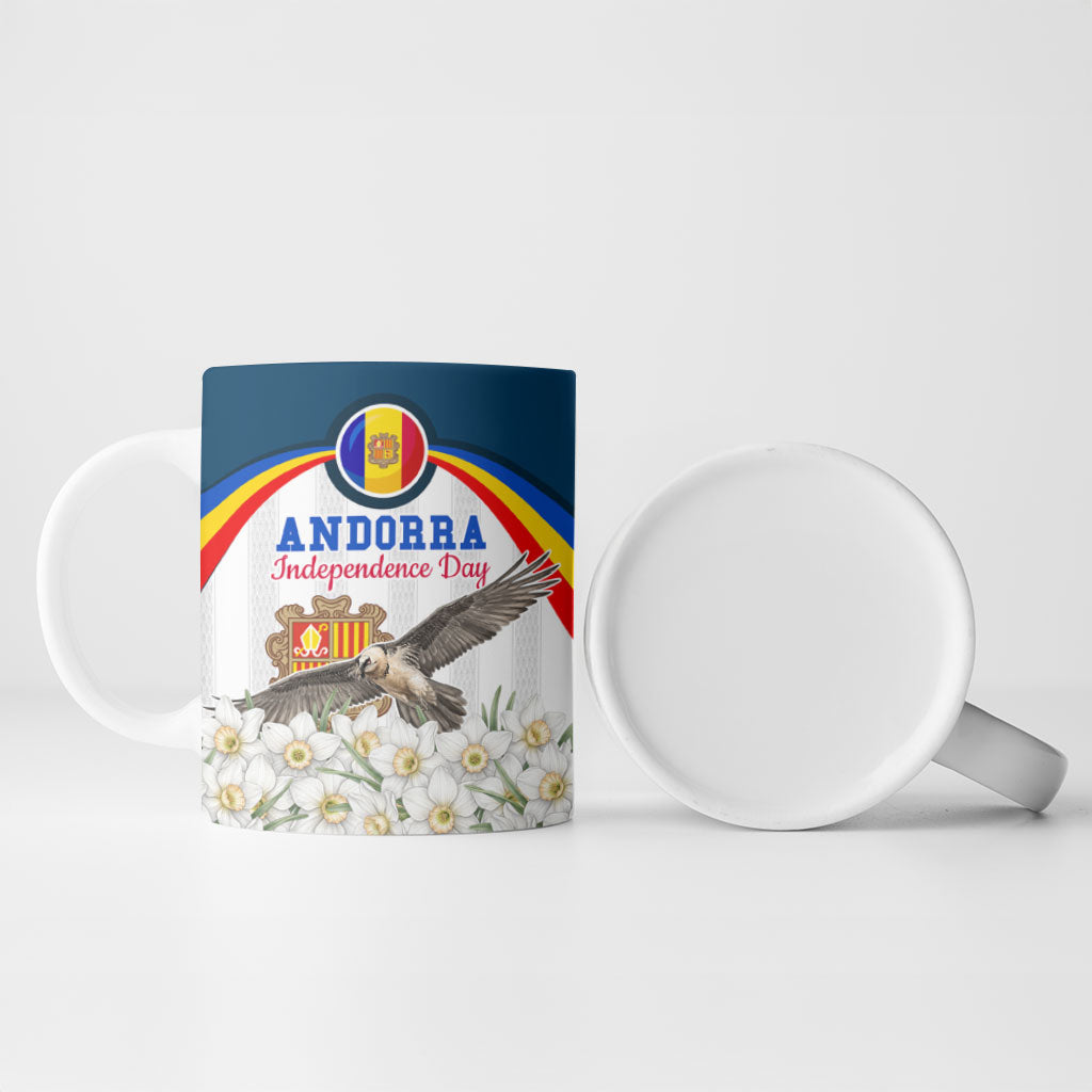 Andorra Independence Day Ceramic Mug Freedom Grandella Narcissus Falcon Map Flag