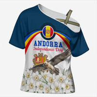 Andorra Independence Day Cross Shoulder Shirt Freedom Grandella Narcissus Falcon Map Flag