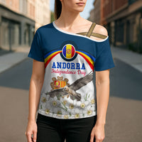 Andorra Independence Day Cross Shoulder Shirt Freedom Grandella Narcissus Falcon Map Flag