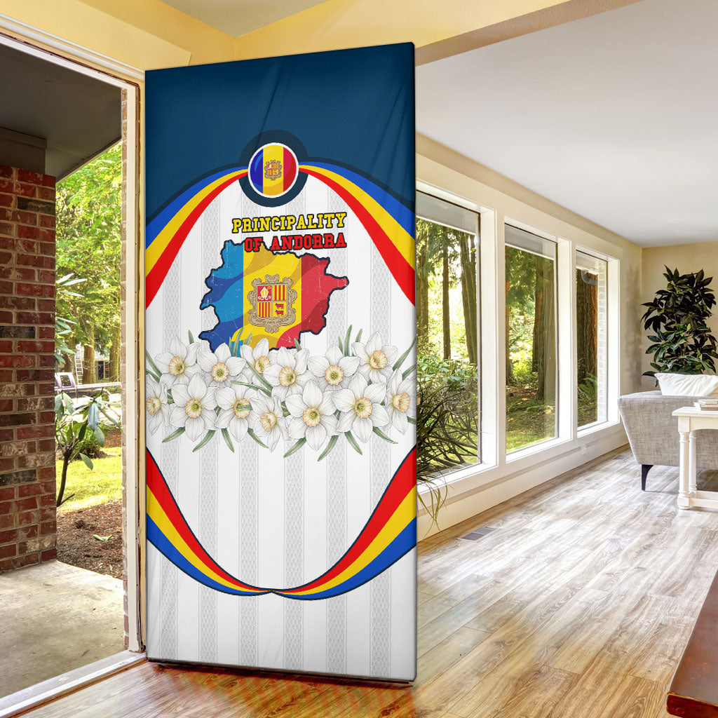 Andorra Independence Day Door Cover Freedom Grandella Narcissus Falcon Map Flag