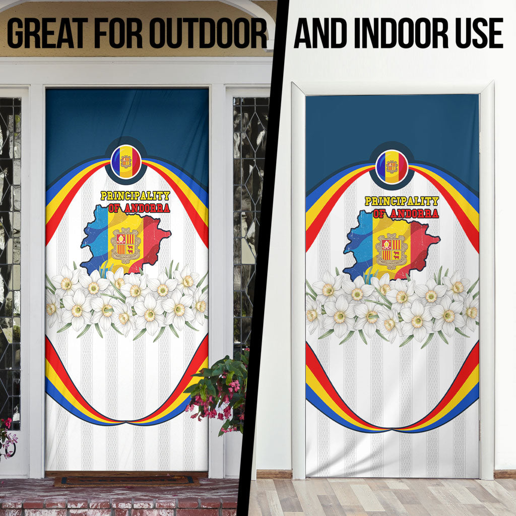 Andorra Independence Day Door Cover Freedom Grandella Narcissus Falcon Map Flag