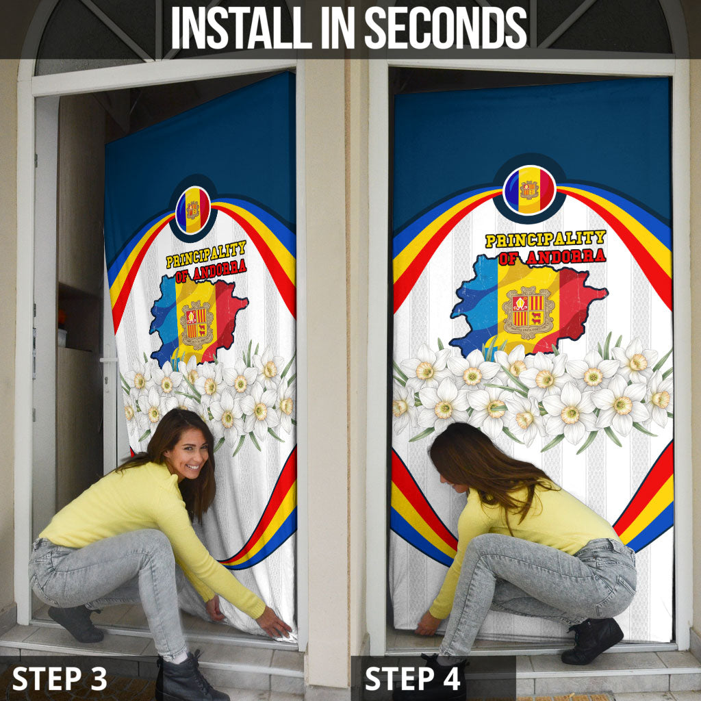 Andorra Independence Day Door Cover Freedom Grandella Narcissus Falcon Map Flag