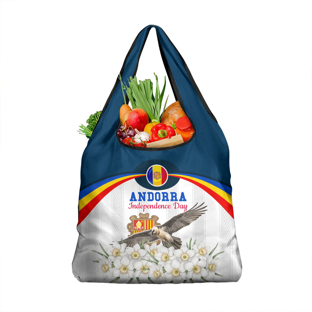 Andorra Independence Day Grocery Bag Freedom Grandella Narcissus Falcon Map Flag
