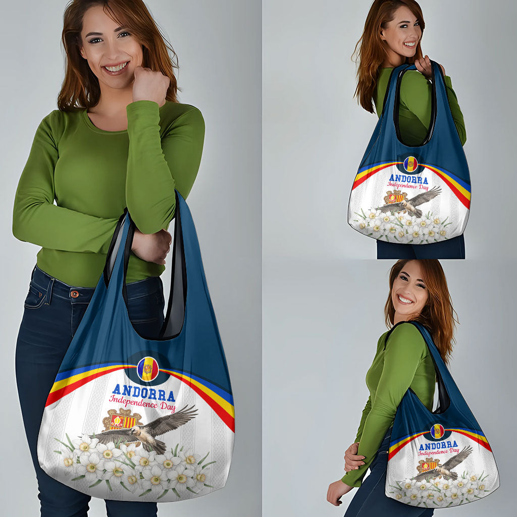 Andorra Independence Day Grocery Bag Freedom Grandella Narcissus Falcon Map Flag