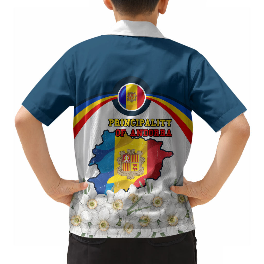Andorra Independence Day Hawaiian Shirt Freedom Grandella Narcissus Falcon Map Flag