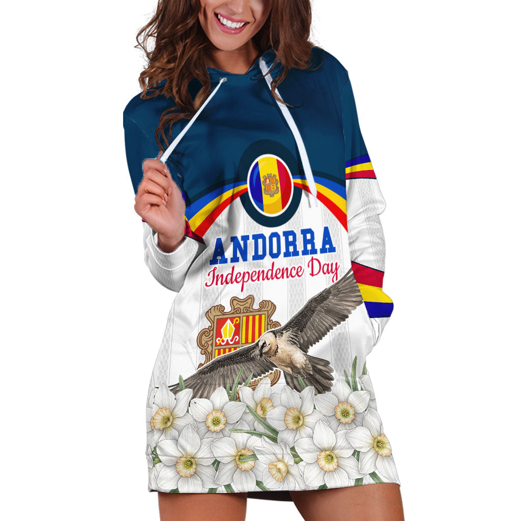 Andorra Independence Day Hoodie Dress Freedom Grandella Narcissus Falcon Map Flag