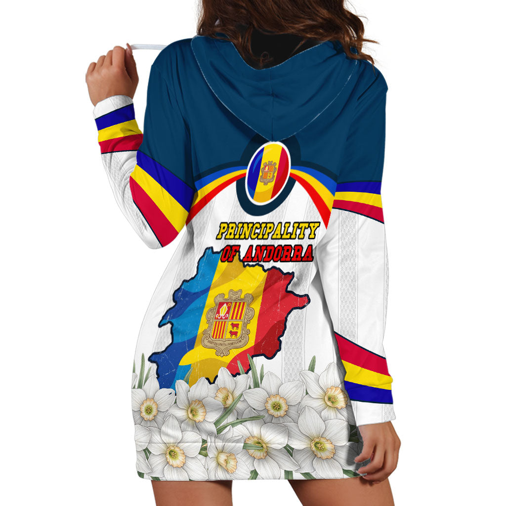 Andorra Independence Day Hoodie Dress Freedom Grandella Narcissus Falcon Map Flag