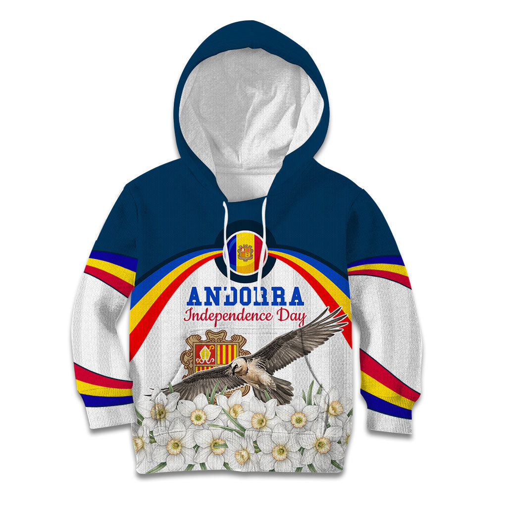 Andorra Independence Day Kid Hoodie Freedom Grandella Narcissus Falcon Map Flag