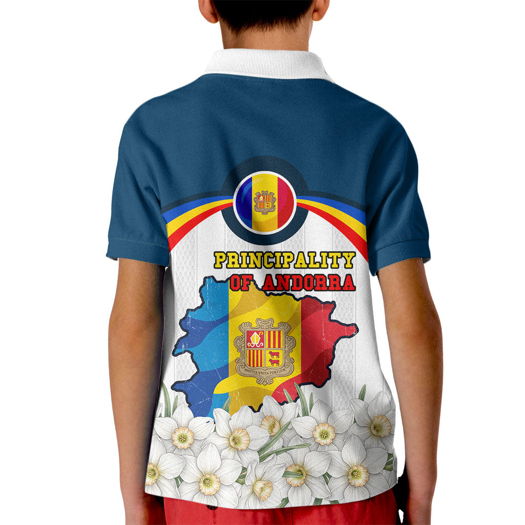 Andorra Independence Day Kid Polo Shirt Freedom Grandella Narcissus Falcon Map Flag