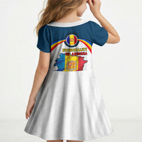Andorra Independence Day Kid Short Sleeve Dress Freedom Grandella Narcissus Falcon Map Flag
