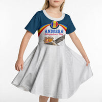 Andorra Independence Day Kid Short Sleeve Dress Freedom Grandella Narcissus Falcon Map Flag