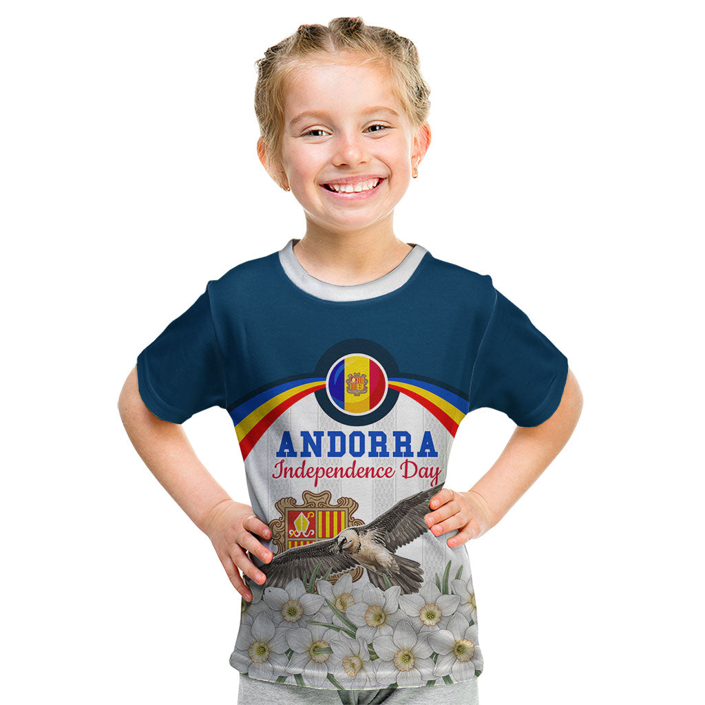 Andorra Independence Day Kid T Shirt Freedom Grandella Narcissus Falcon Map Flag
