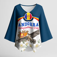 Andorra Independence Day Kimono Sleeve Blouse Freedom Grandella Narcissus Falcon Map Flag