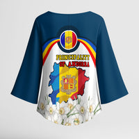 Andorra Independence Day Kimono Sleeve Blouse Freedom Grandella Narcissus Falcon Map Flag