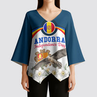 Andorra Independence Day Kimono Sleeve Blouse Freedom Grandella Narcissus Falcon Map Flag