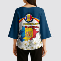 Andorra Independence Day Kimono Sleeve Blouse Freedom Grandella Narcissus Falcon Map Flag