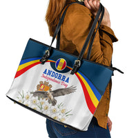 Andorra Independence Day Leather Tote Bag Freedom Grandella Narcissus Falcon Map Flag