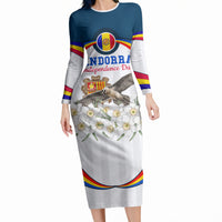 Andorra Independence Day Long Sleeve Bodycon Dress Freedom Grandella Narcissus Falcon Map Flag