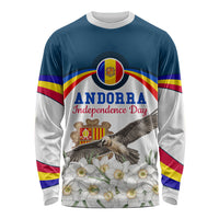 Andorra Independence Day Long Sleeve Shirt Freedom Grandella Narcissus Falcon Map Flag