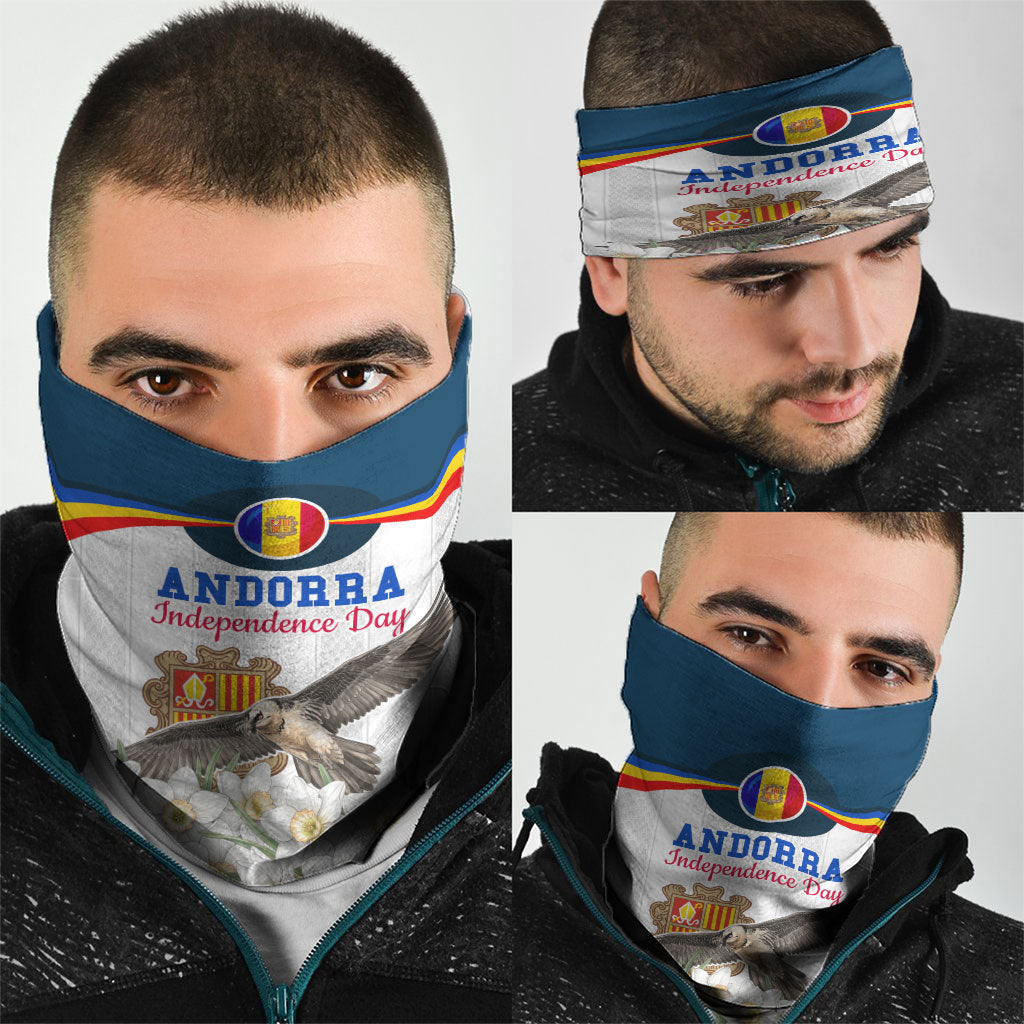 Andorra Independence Day Neck Gaiter Freedom Grandella Narcissus Falcon Map Flag