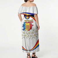 Andorra Independence Day Off Shoulder Maxi Dress Freedom Grandella Narcissus Falcon Map Flag