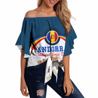 Andorra Independence Day Off Shoulder Wrap Waist Top Freedom Grandella Narcissus Falcon Map Flag