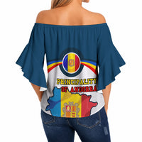 Andorra Independence Day Off Shoulder Wrap Waist Top Freedom Grandella Narcissus Falcon Map Flag