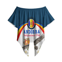 Andorra Independence Day Off Shoulder Wrap Waist Top Freedom Grandella Narcissus Falcon Map Flag