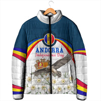 Andorra Independence Day Padded Jacket Freedom Grandella Narcissus Falcon Map Flag