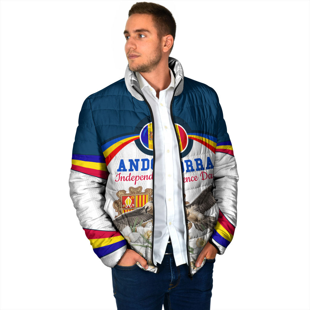Andorra Independence Day Padded Jacket Freedom Grandella Narcissus Falcon Map Flag