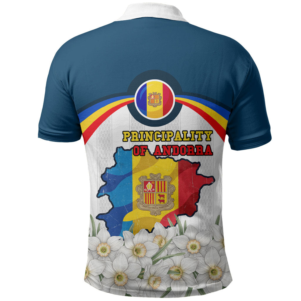 Andorra Independence Day Polo Shirt Freedom Grandella Narcissus Falcon Map Flag