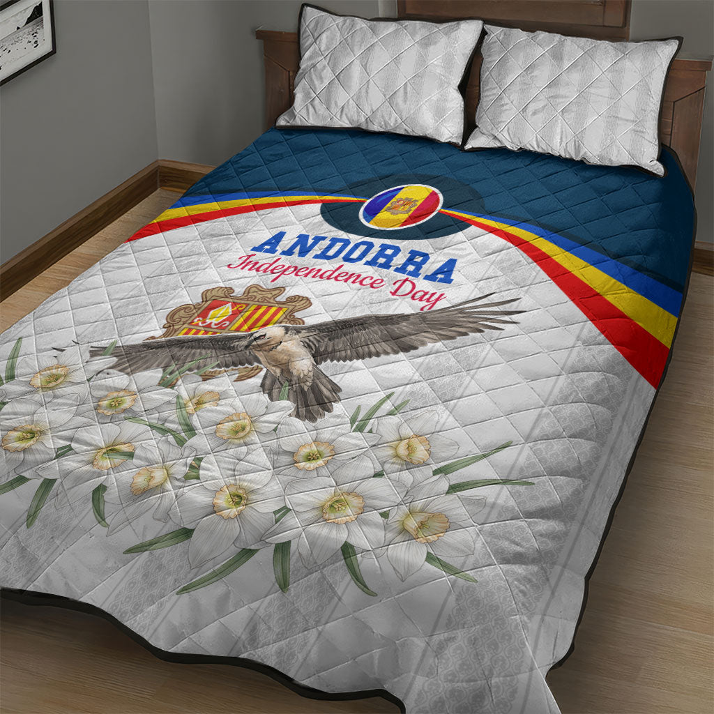 Andorra Independence Day Quilt Bed Set Freedom Grandella Narcissus Falcon Map Flag