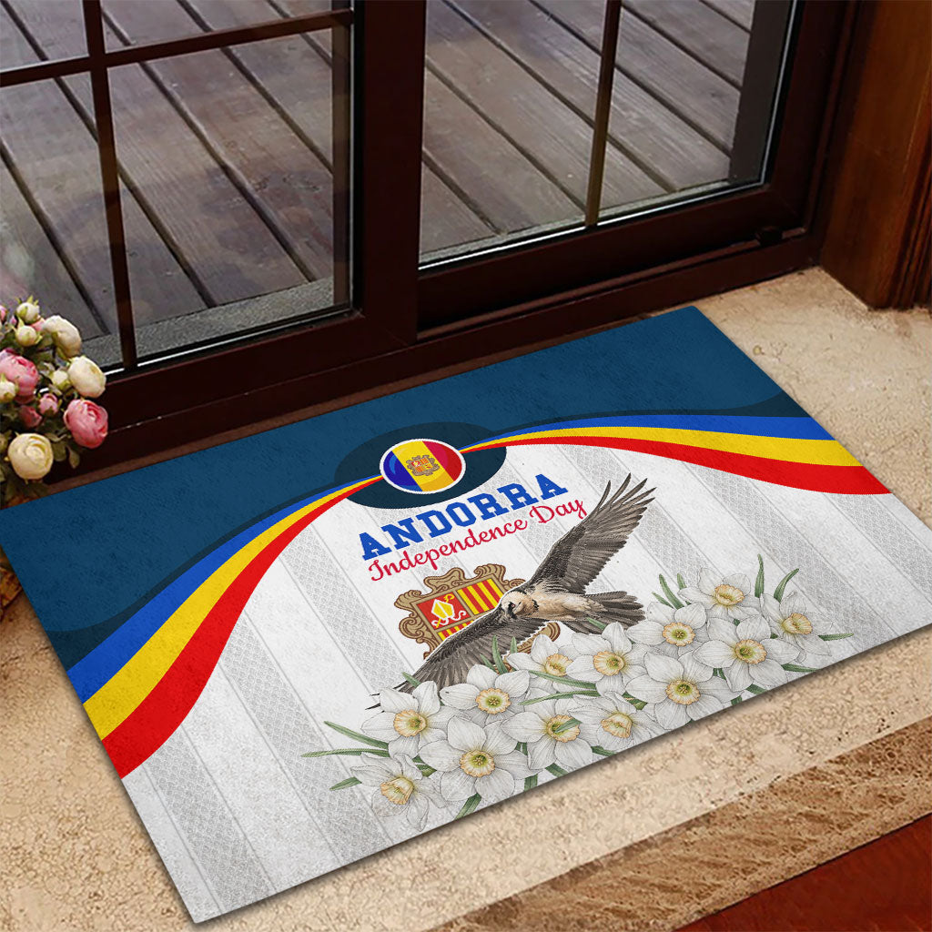Andorra Independence Day Rubber Doormat Freedom Grandella Narcissus Falcon Map Flag