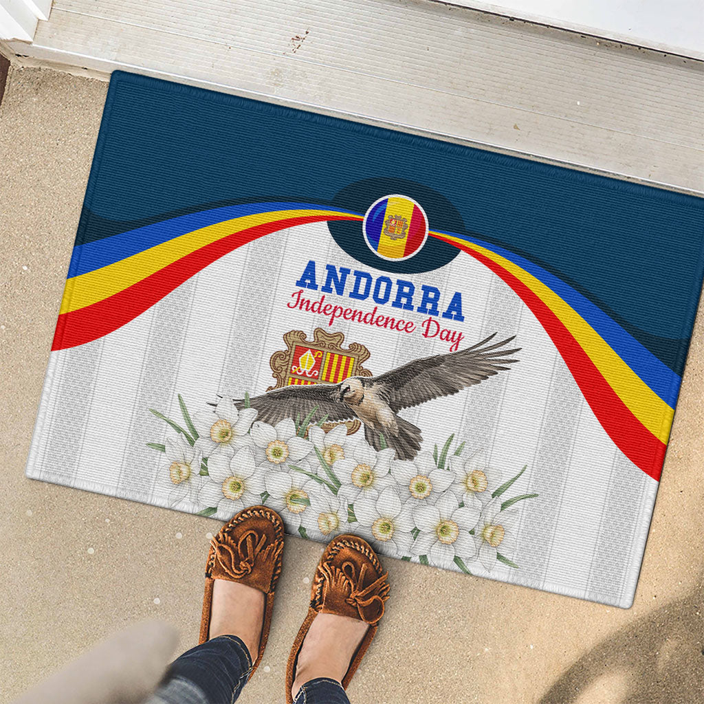 Andorra Independence Day Rubber Doormat Freedom Grandella Narcissus Falcon Map Flag