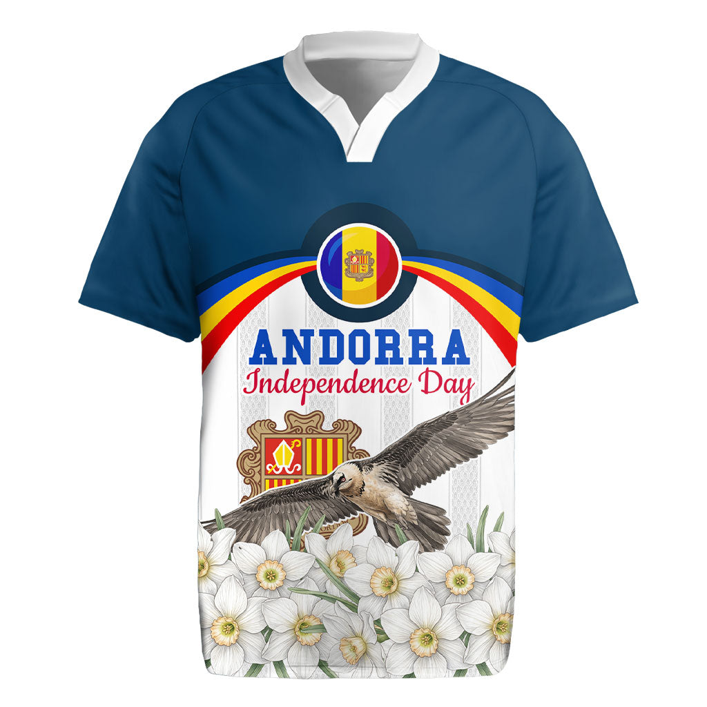 Andorra Independence Day Rugby Jersey Freedom Grandella Narcissus Falcon Map Flag