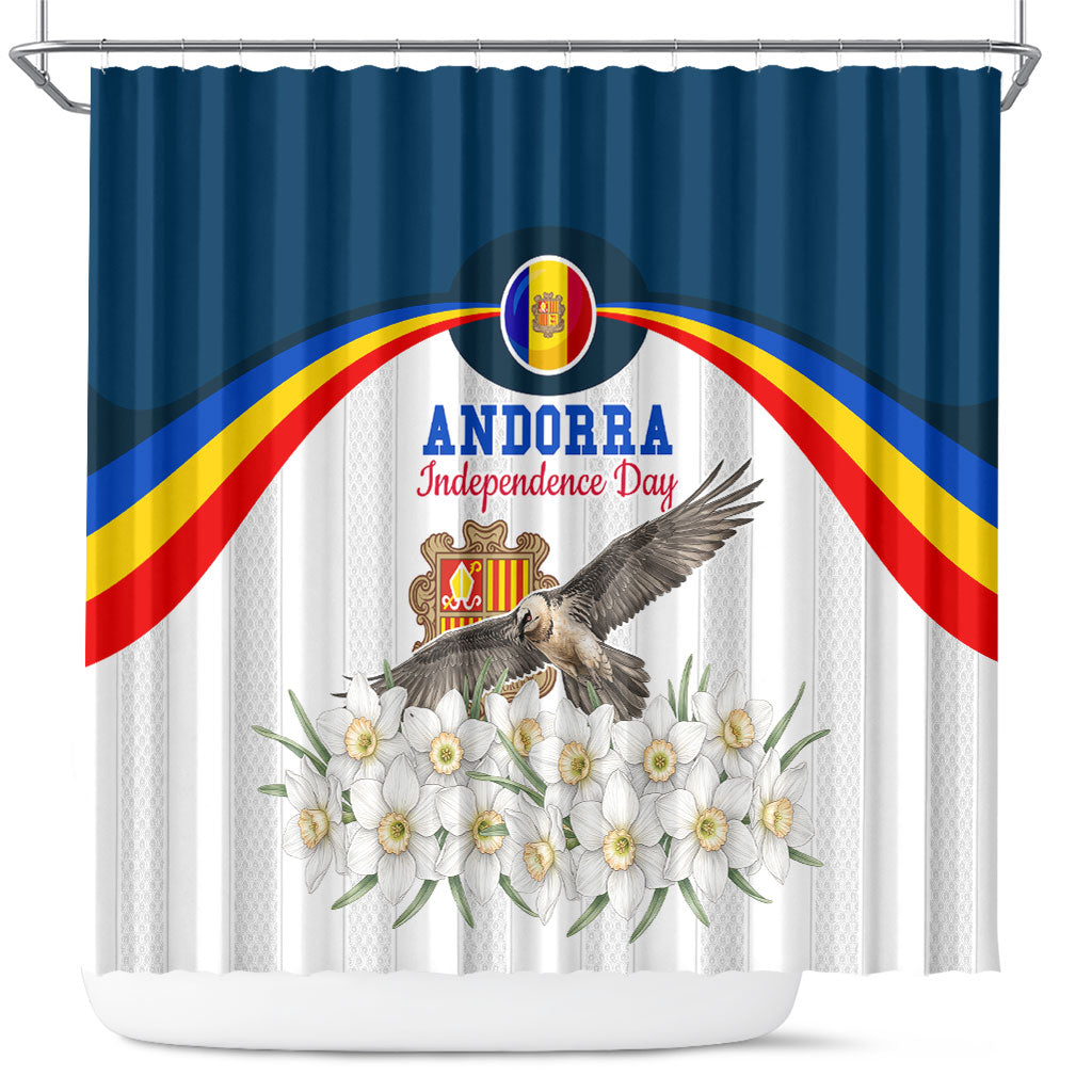 Andorra Independence Day Shower Curtain Freedom Grandella Narcissus Falcon Map Flag