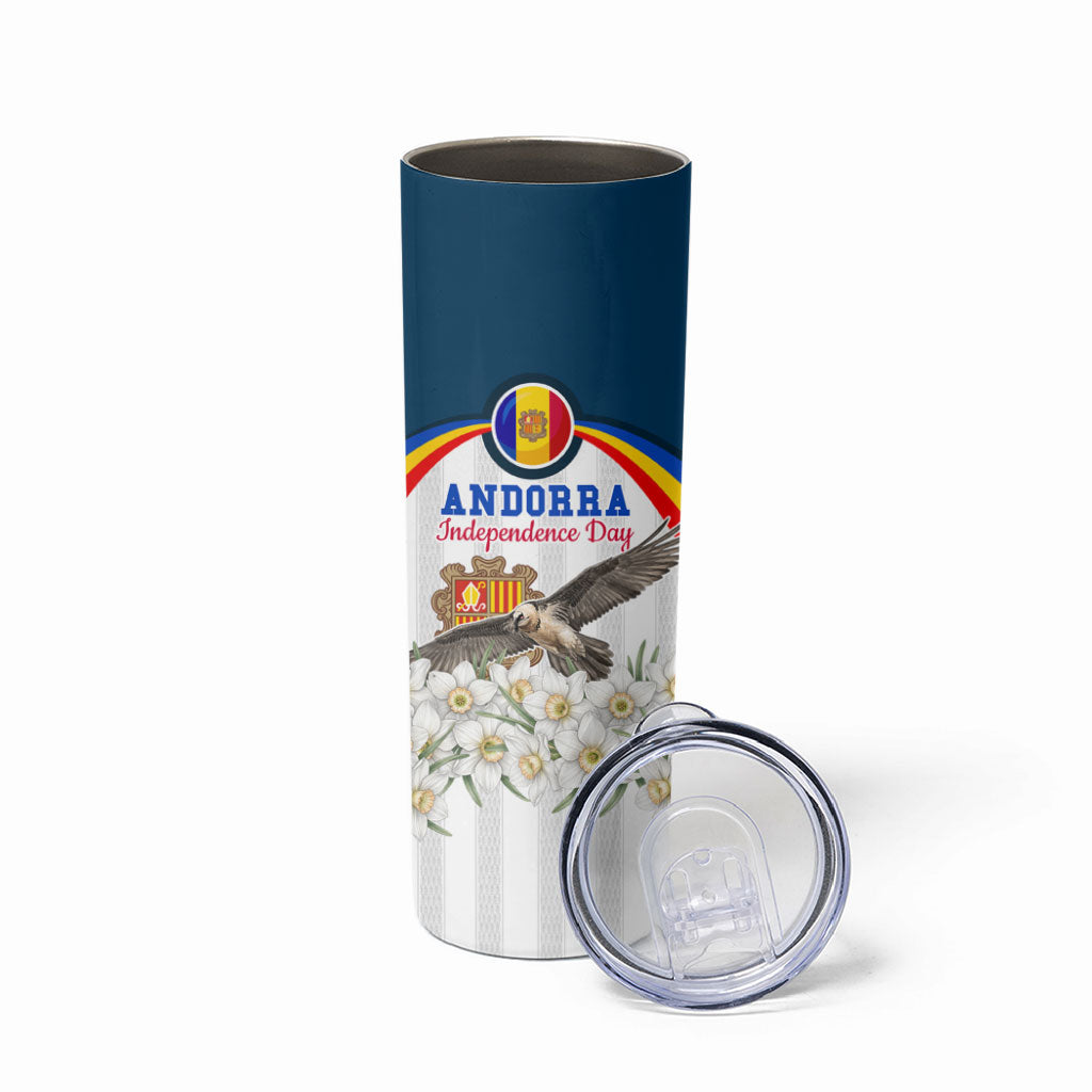 Andorra Independence Day Skinny Tumbler Freedom Grandella Narcissus Falcon Map Flag