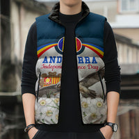 Andorra Independence Day Sleeveless Puffer Jacket Freedom Grandella Narcissus Falcon Map Flag