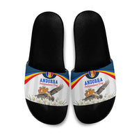 Andorra Independence Day Slide Sandals Freedom Grandella Narcissus Falcon Map Flag