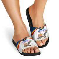 Andorra Independence Day Slide Sandals Freedom Grandella Narcissus Falcon Map Flag