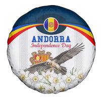 Andorra Independence Day Spare Tire Cover Freedom Grandella Narcissus Falcon Map Flag