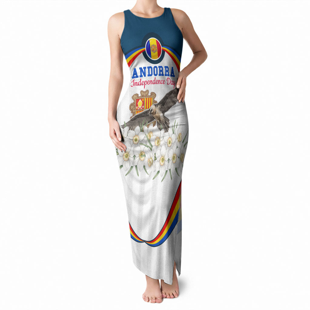 Andorra Independence Day Tank Maxi Dress Freedom Grandella Narcissus Falcon Map Flag