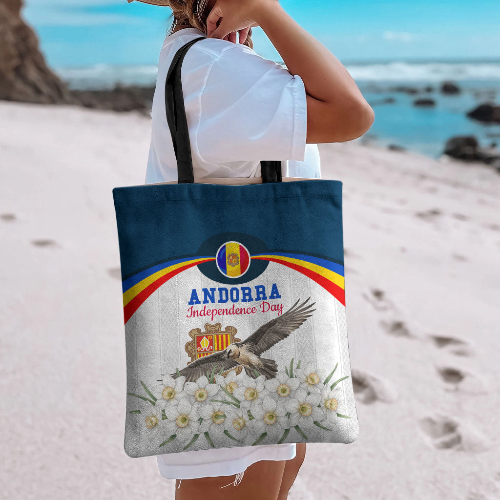 Andorra Independence Day Tote Bag Freedom Grandella Narcissus Falcon Map Flag
